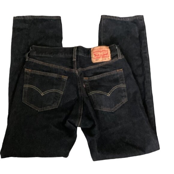 Levi's 501 Jeans 32x34** Button Fly Straight Leg 100% Cotton Black Denim #79M - Picture 6 of 10